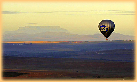 Mit dem Ballon bei Kapstadt